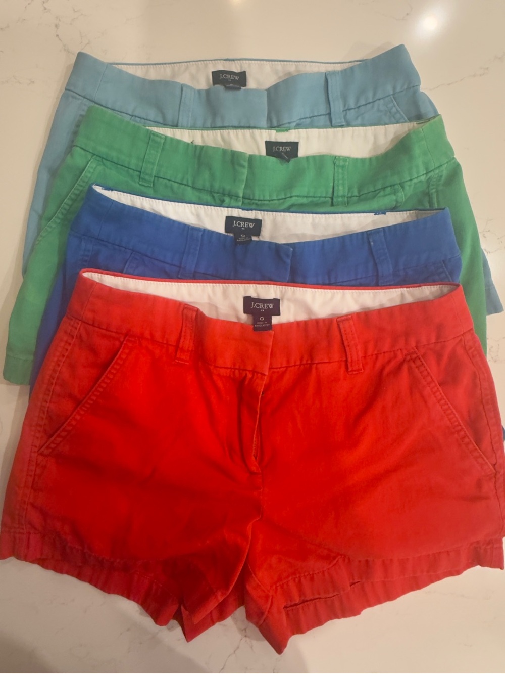 J. Crew Women’s Cotton Chino Shorts - 3” 4 pack!